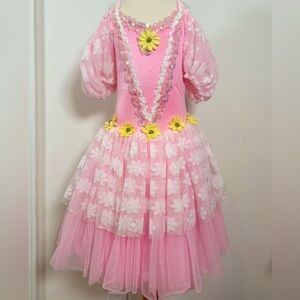 Pink & Yellow Tutu dance costume 💕Child size 10 / medium 🌸🌼 with surprise gift 💝